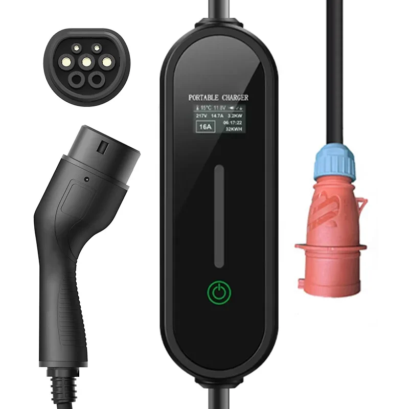

Portable EV Charger 11kW Type2 16A AC Output CE ROHS Display 5M Cable 12Mo Warranty Customized with Carry Bag