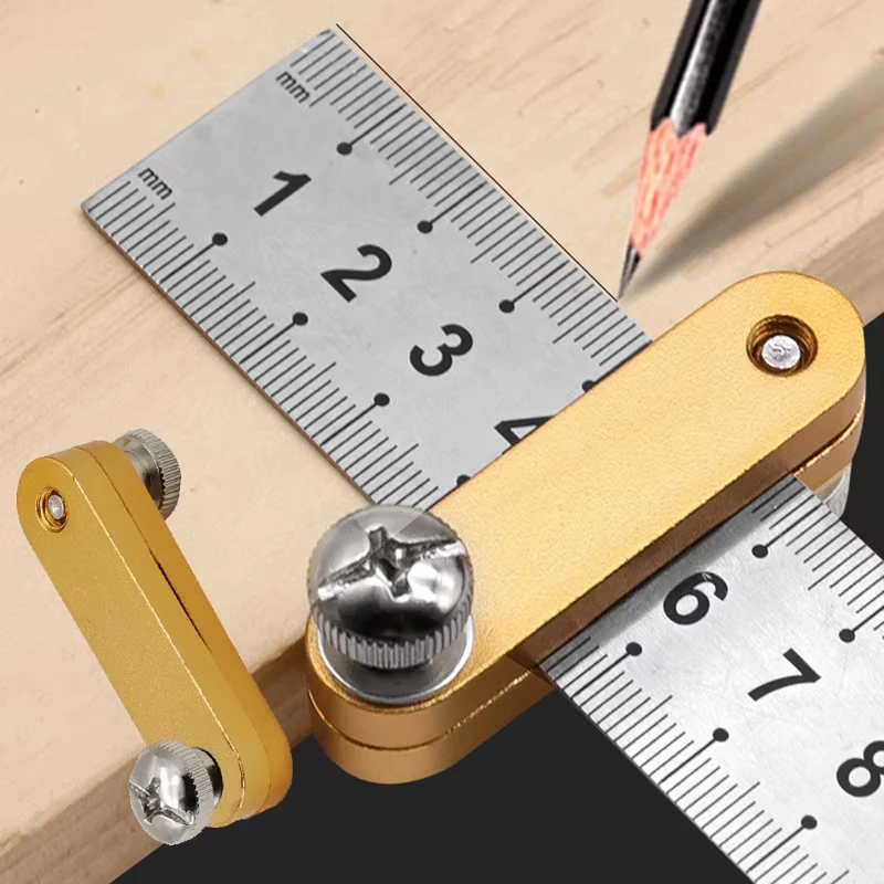 Steel Ruler Positioning Block Stop Carpentry Scriber Line Marking Gauge Woodworking Measuring Tool for Accurate Markings