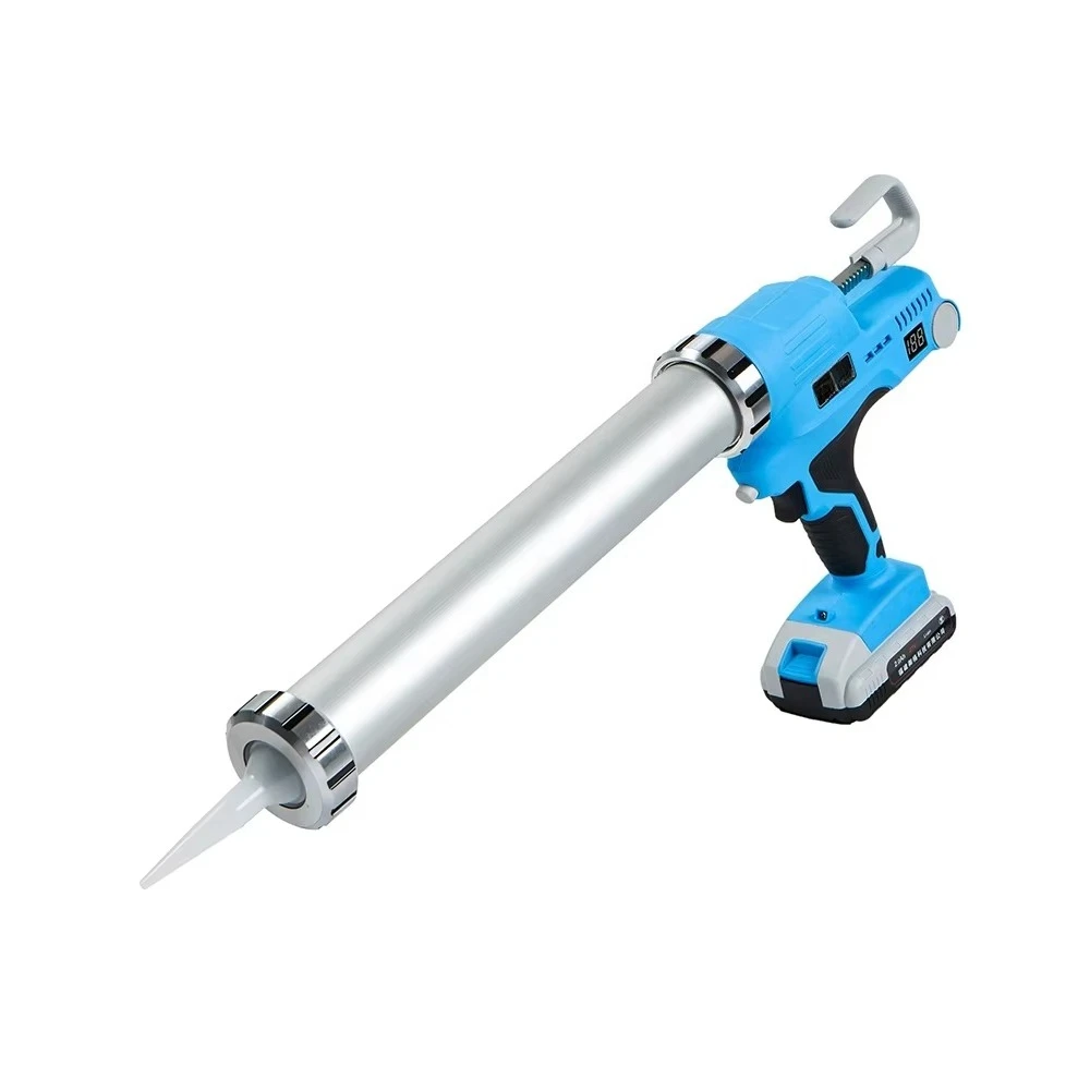 Cordless Electric Caulking Gun Cement Glass Adhesive Applicator Tool Wireless Glue Seal Machine Propulsion 21V Lithium Battery