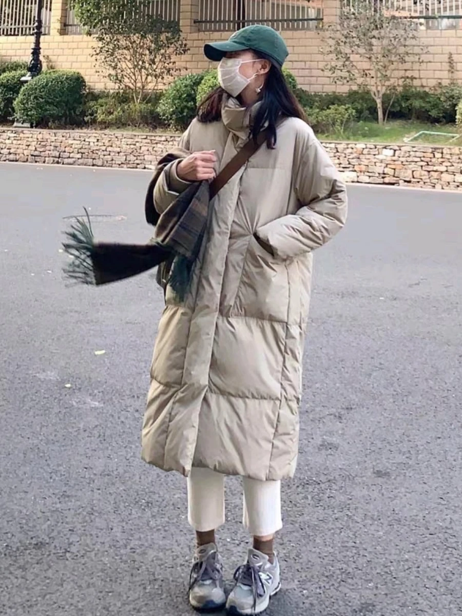 2023 Oversize Long Parkas Women Winter Puffer Jacket Down Cotton Coat Long Sleeve Thick Warm Quilted Outerwear Parka Mujer