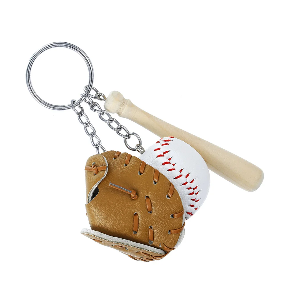 2 قطعة سلسلة مفاتيح البيسبول قلادة متينة حلقة رئيسية تصميم رياضي فريد حقيبة محفظة ديكور هدية لهواة الجمع فريق إكسسوارات رياضية