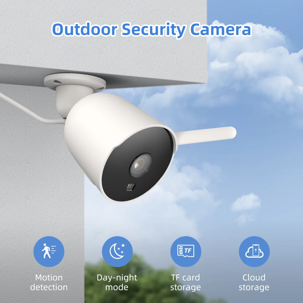 MIUCDA Bullet 2C 2MP Wifi Camera with Tuya,Automatic Tracking,Waterproof IP65,AI Human Detection,Outdoor Surveillance IP Camera