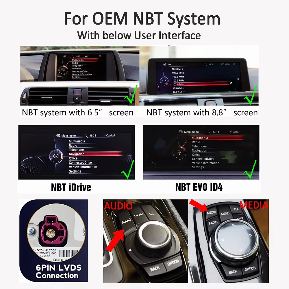 CarPlay Interface Decoder Box For BMW 1 2 3 4 5 6 7 Series X1 X3 X4 X5 X6 2012-2016 NBT Android Auto Mirrorlink GPS Navi