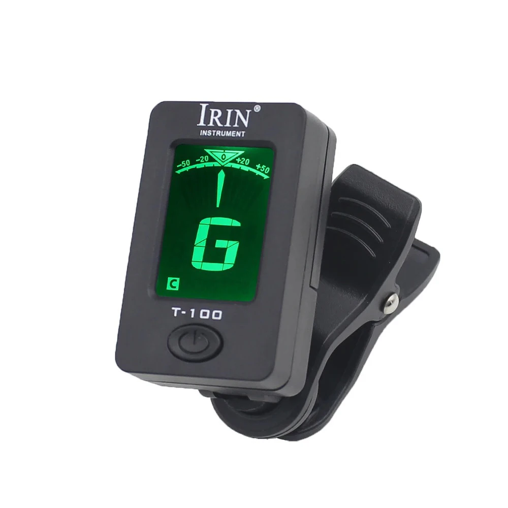 IRIN T-100 기타 튜너, 베이스 바이올린용 디지털 클립 온 톤 튜너, 일렉트릭 우쿨렐레 범용 360 도 회전 가능