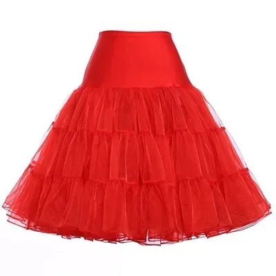 Rok dalam Organza wanita, bawahan Organza hitam putih merah biru mewah untuk gaun pernikahan Crinoline