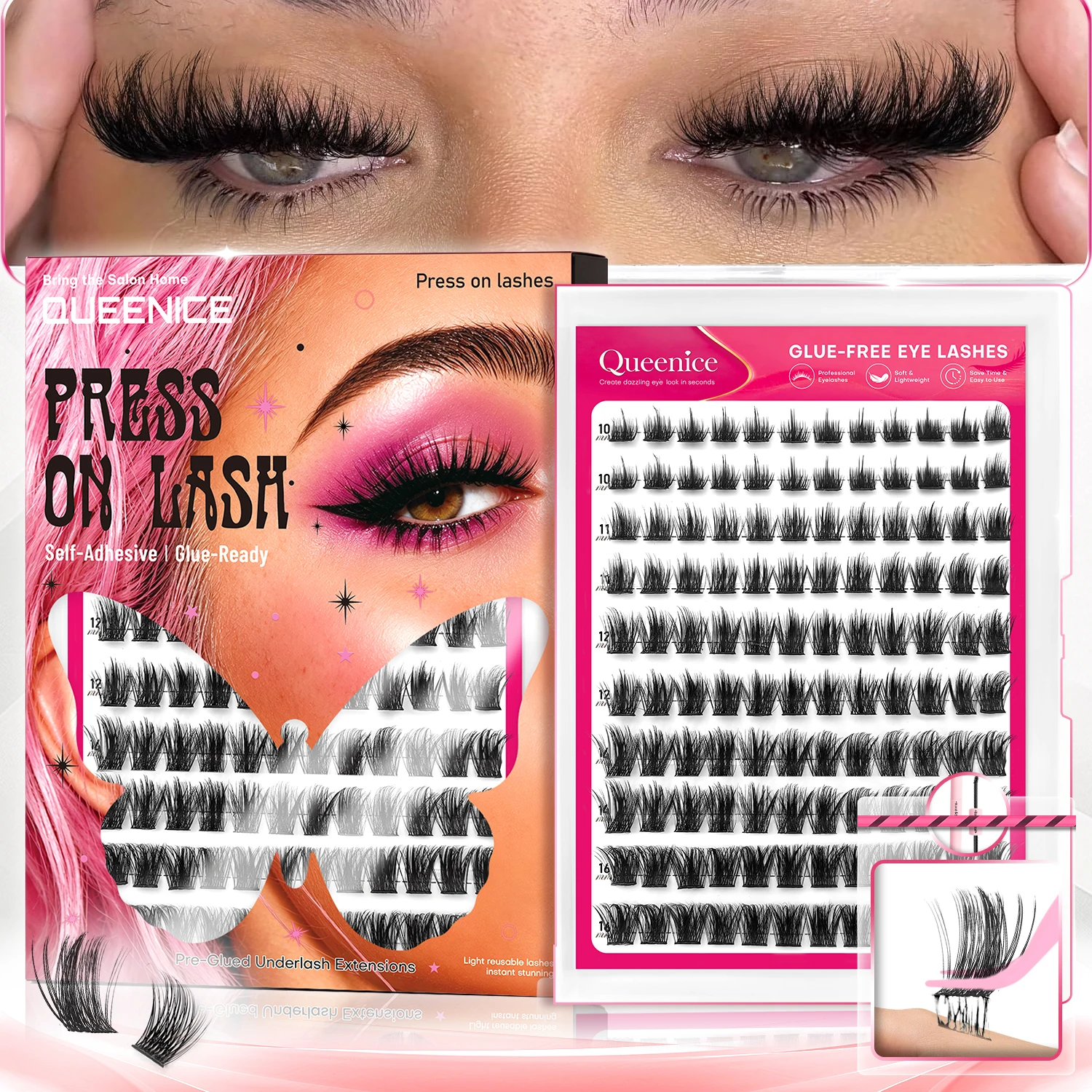 Anime Cosplay Lashes - Press On Lash Self-Adhesive Lash Clusters
