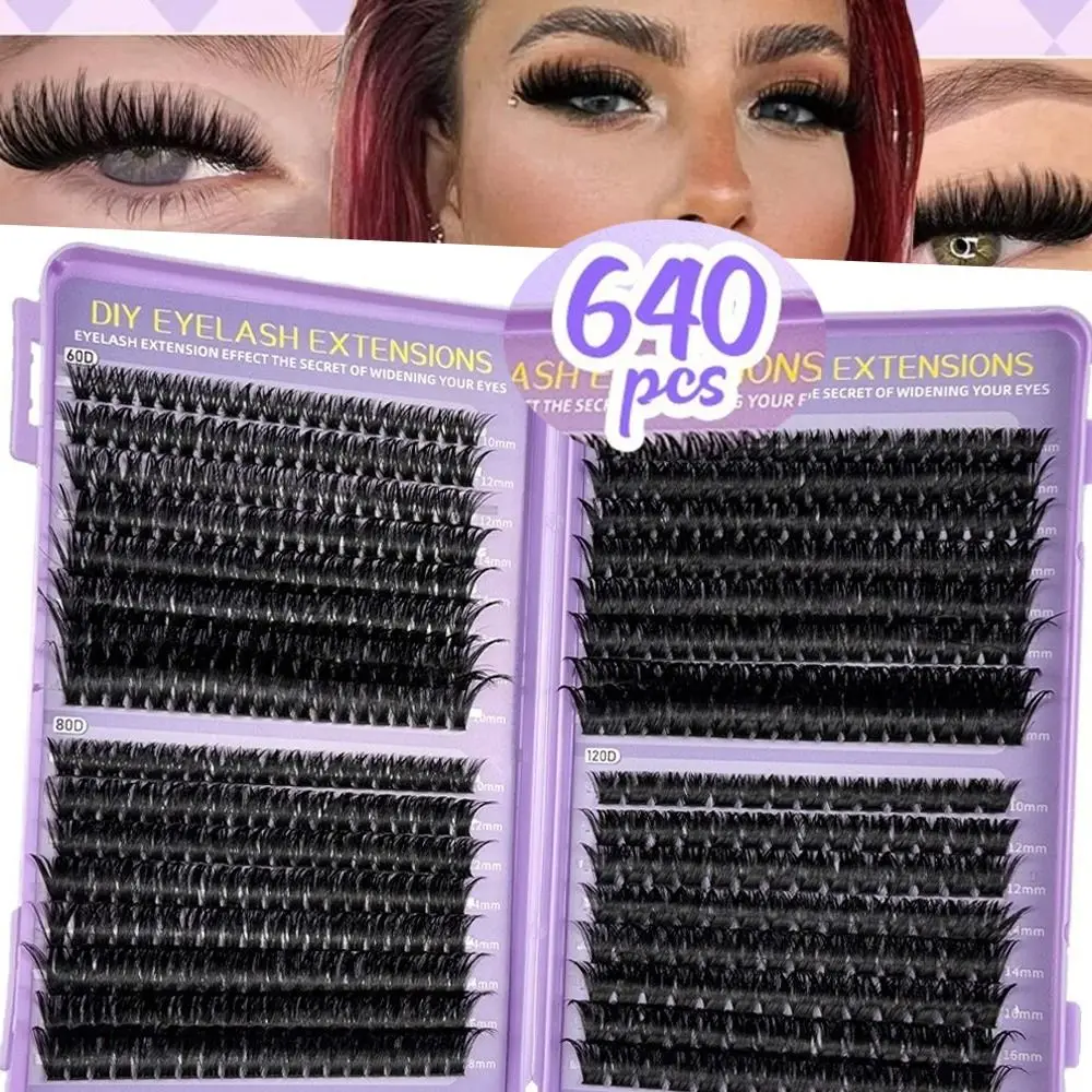 

8-16mm Length Eyelash Clusters Kit Natural Look 30D/40D/50D/60D Faux Cils Wispy Fluffy Clusters False Eyelashes for Beginners
