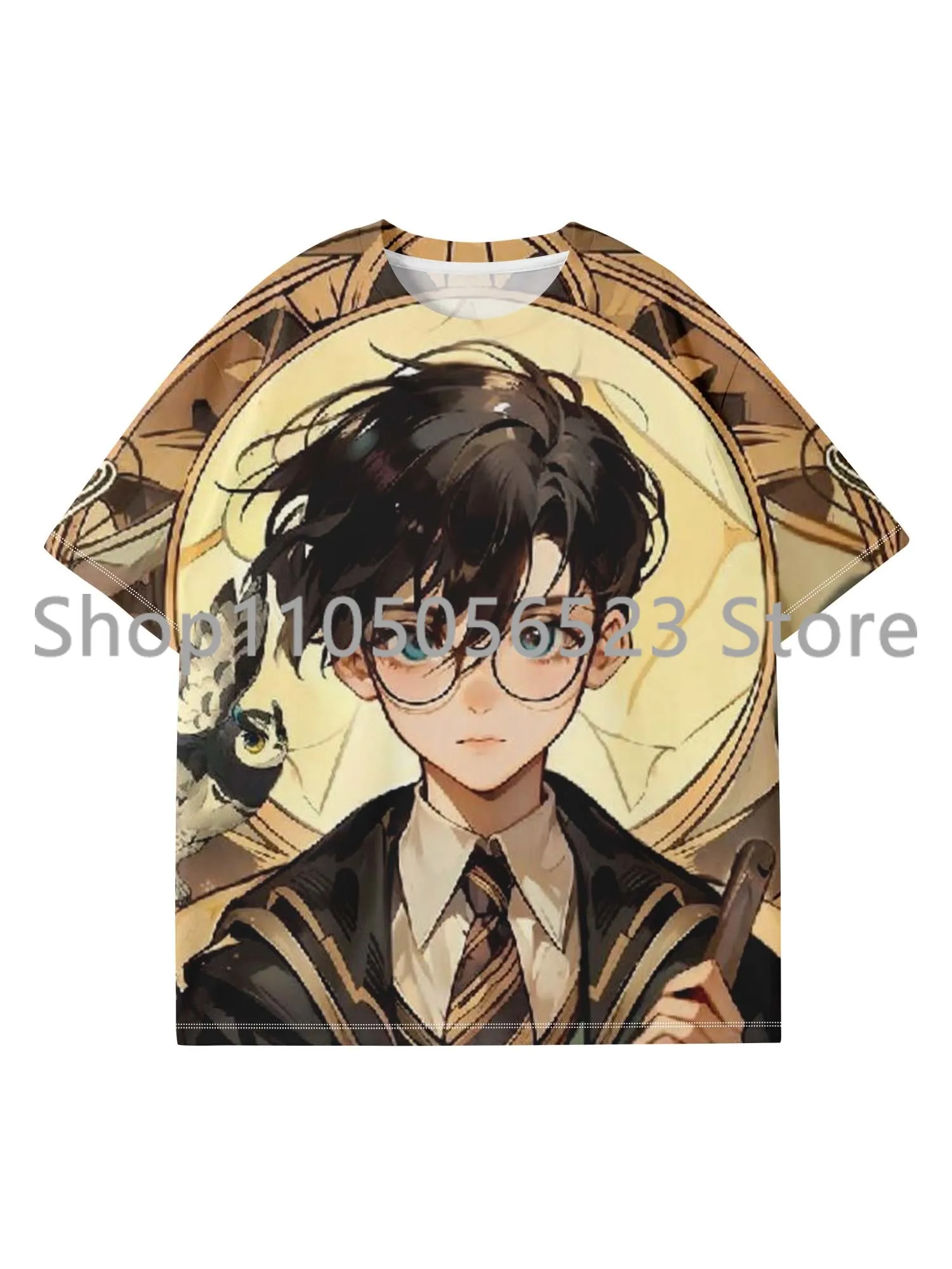 

2025 New Cute Harry Potter Cartoon T-Shirt Children's Adult's Summer Short Sleeve Casual T-Shirt Sports Shirt Quick Drying Tee
