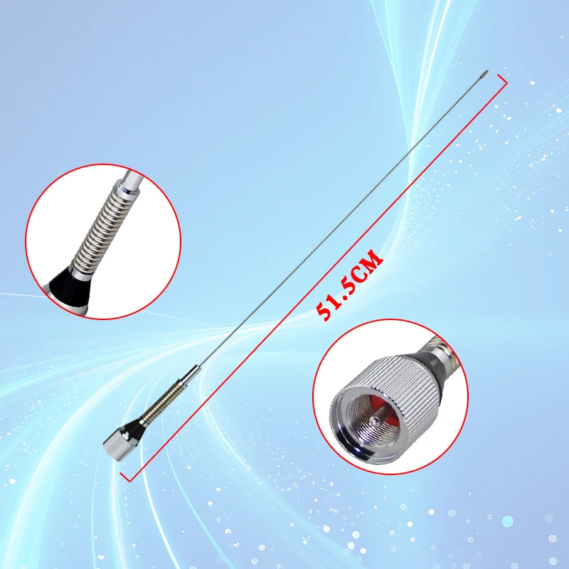 

PL259 High Frequency Mobile Radio 136-174MHZ Car Auto 2.15dB Interphone Antenna 50 Ohms Universal Marine Stainless Steel 100W