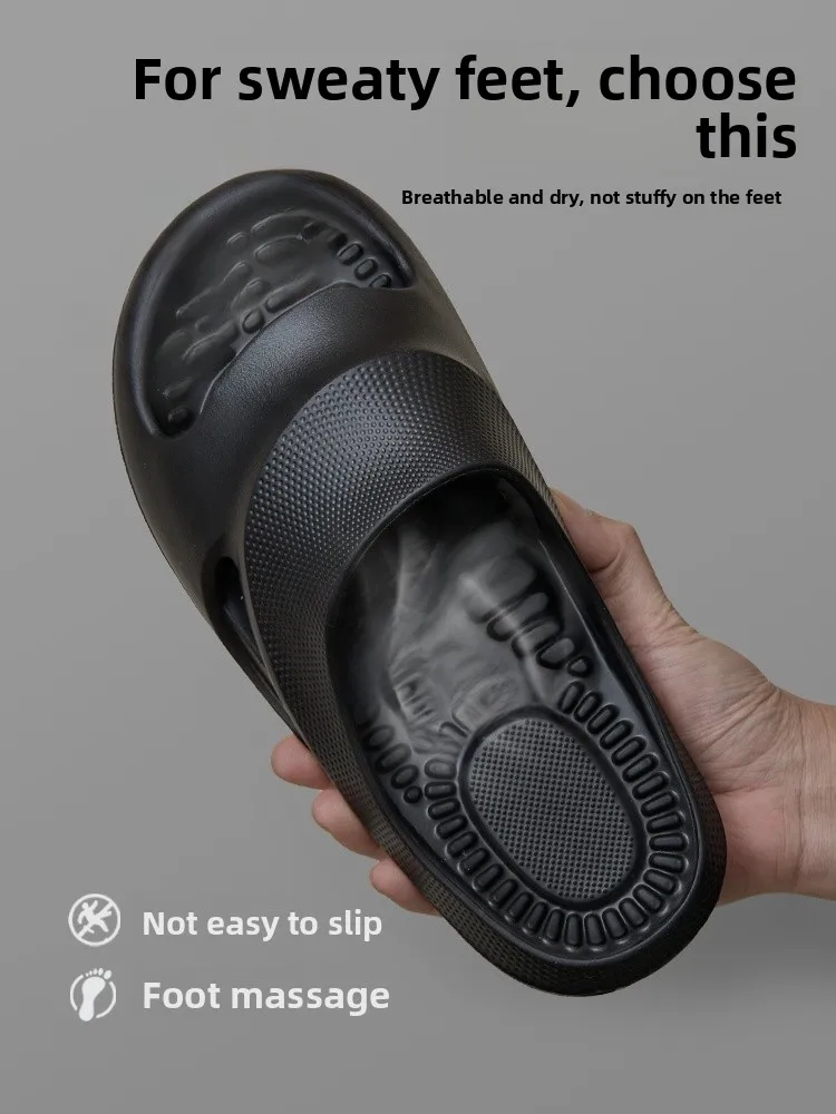

Men's Massage Slippers Summer Breathable Anti-Foot Odor EVA Ergonomic Arch Bottom Bathing Anti-Slip Women's Home Slippers