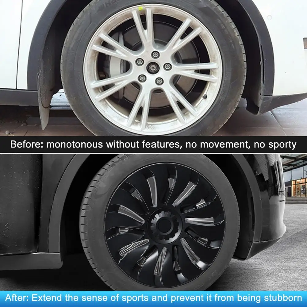 

4Pcs/Set Wheel Cover Hubcap, Automotive Hub Caps, 19 Inches Modified Wheel Cover Replacement for Tesla Model