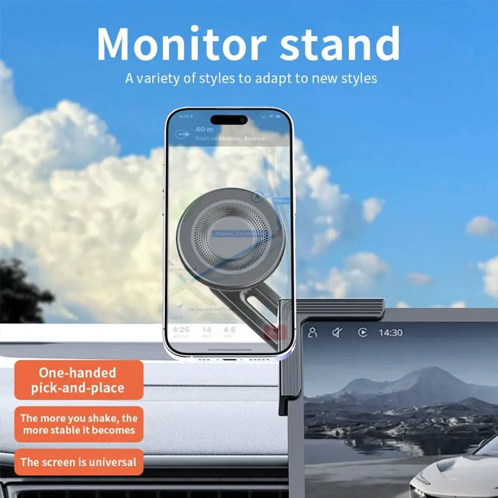 Car Display Screen Phone Holder Mount Universal Magnetic Cellphone Stand Car Screen Side Phone Support For iPhone MagSafe Phone