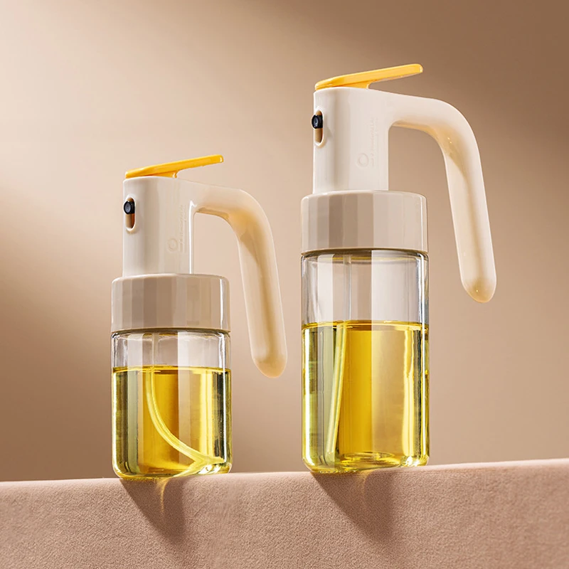 2 In1 Oil Sprayer Glass Bottle For Cooking Anti-leakage Olive Oil Storage Bottle For BBQ Air Fryer Salad Steak Kitchen Supplies