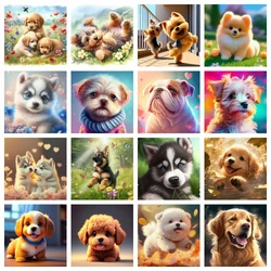 AZQSD Diamond Painting Dog Animal Mosaic Picture Of Rhinestones Diy Embroidery Handicrafts Home Decoration Gift Art Full Drill