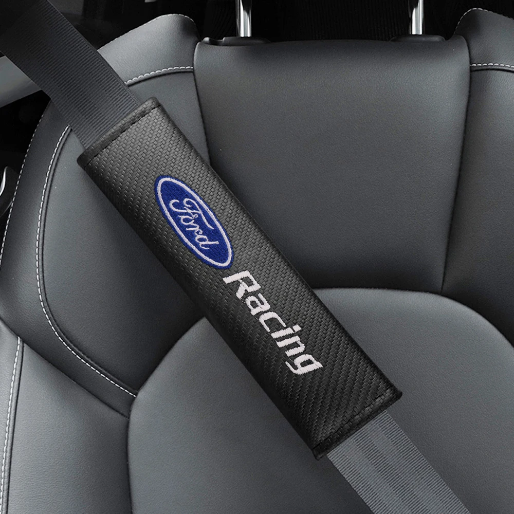 Car Leather Seat Belt Shoulder Protector Cover Accessories For Ford Focus Mk2 MK3 MK7 MK4 Fiesta Ranger Mustang Kuga Mondeo GTD - view 5