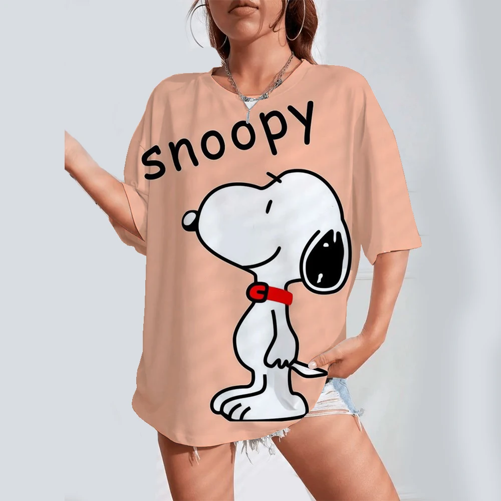 

Модная футболка с 3D принтом Snoopy, летние женские футболки с круглым вырезом, Harajuku, уличная одежда большого размера, футболки Y2k, верхняя женская одежда