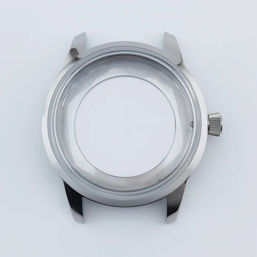 Imagen 2 del producto Neiton 40mm Acero inoxidable plata cócteles caja de reloj de cristal arqueado compatible con movimiento NH35 NH36 NH34 NH38 NH70 NH72