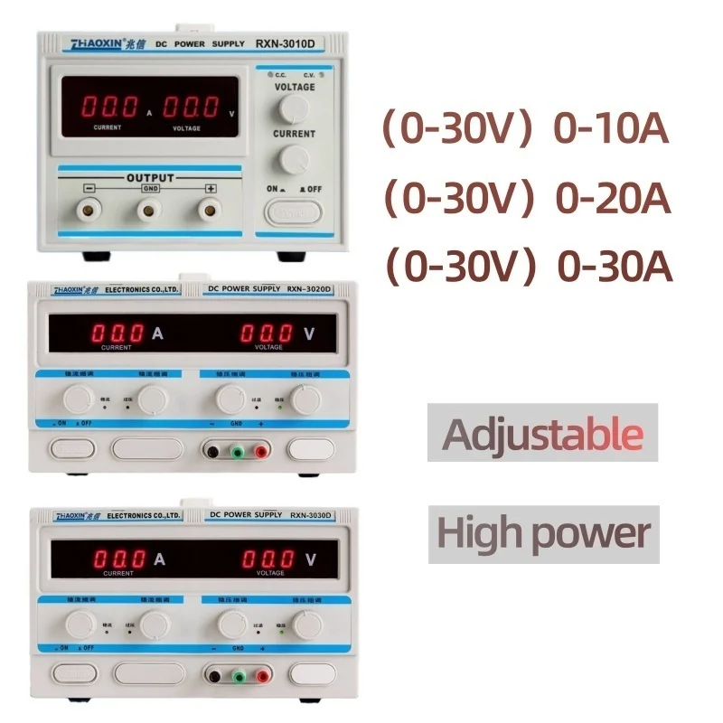 RXN-3010D/3020D/3030D DC Power Supply Variable 0~30V 0~10A Lab Grade Linear Adjustable Stable DC Power Supply Maintenance Aging