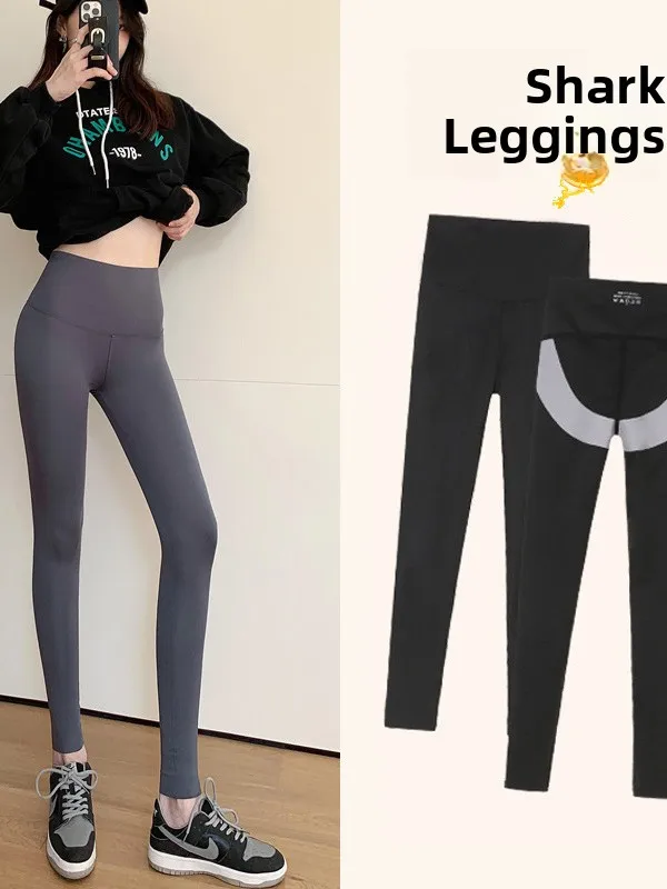 Women's Yoga Pants Thin Sl Outerwear Abdomen Control Boting arkskin Design Spring Summer Faionable Versatile Tights