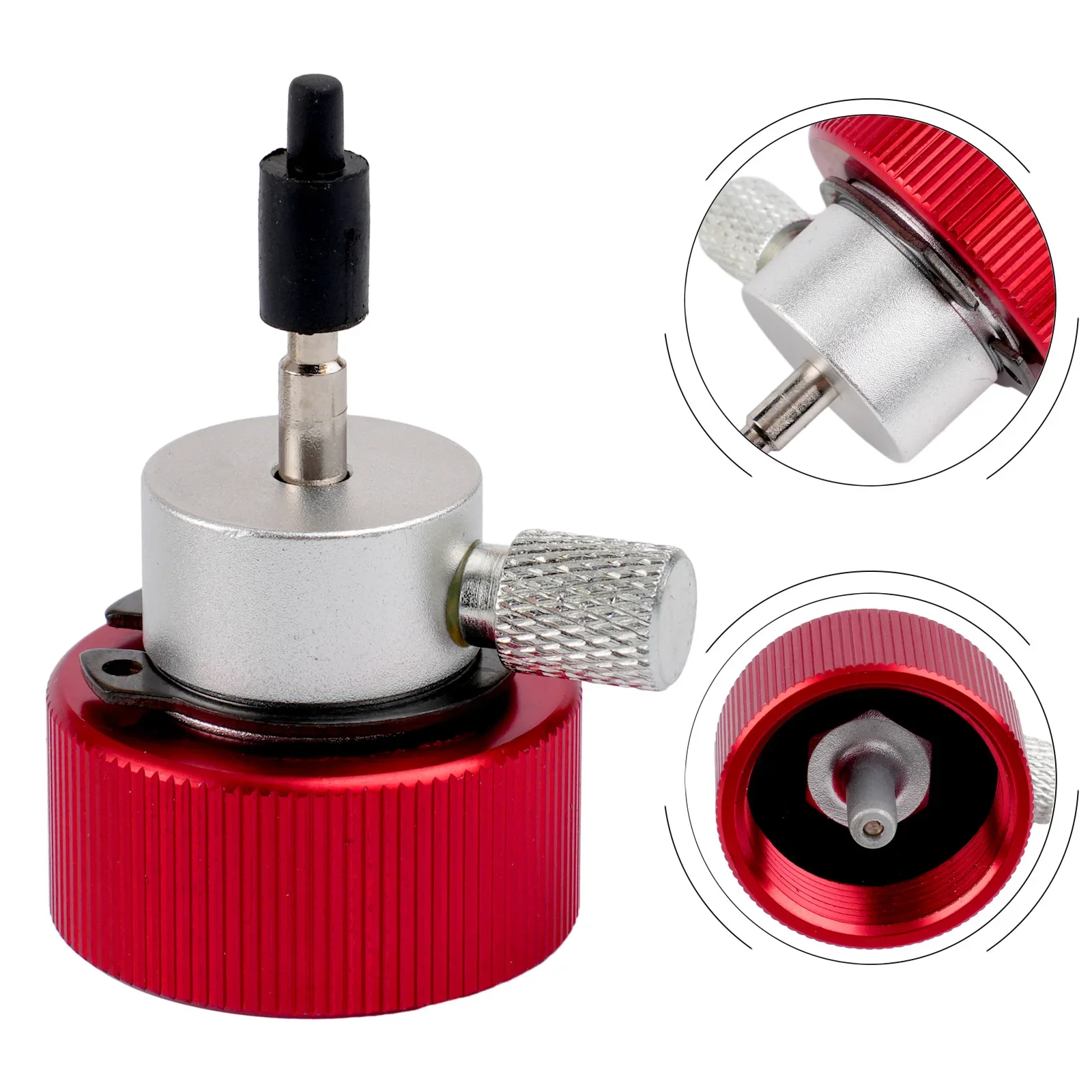

Red Filling Fitting With Silicone Oil Port, Efficient Gas Tank Adapter For Airsoft Propane Refilling, Easy To Use And Maintain