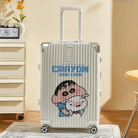 Cute Box Trolley Case Anime Crayon Shin-Chan Luggage Multifunctional Student Travel Boarding Suitcase Cartoon Password Lock Box
