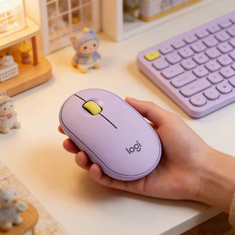 Logitech M350 Pebble Wireless Mouse Silent Click Bluetooth 2.4G Dual Mode 18M Battery Slim Portable Office Mouse for Laptop PC