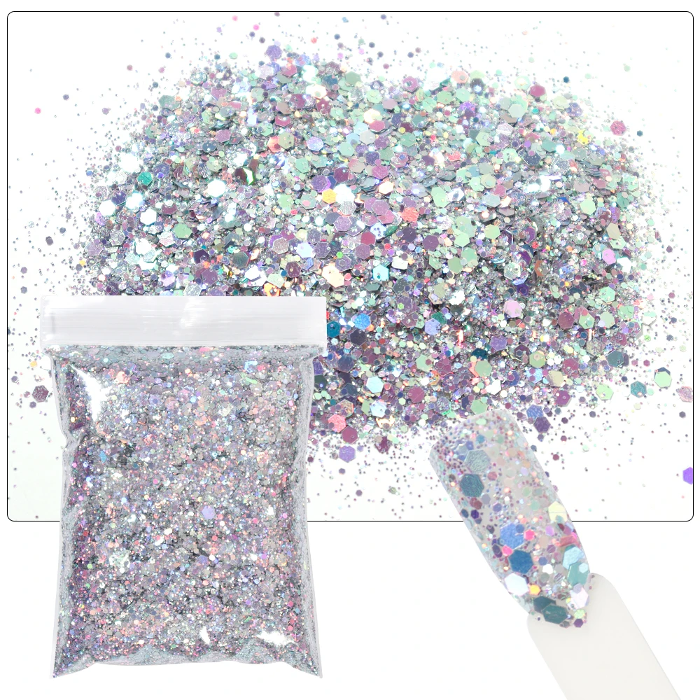 

Shiny Mermaid Nail glitter Chameleon Chunky Hexagon Shape Nail Flakes for Manicure decoration