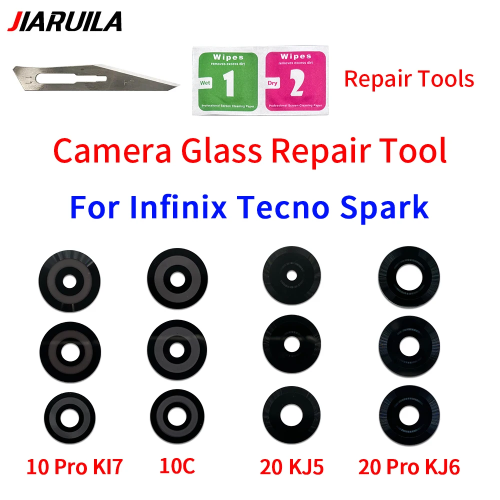 2 قطعة جيدة ل انفينيكس تكنو سبارك 10 برو KI7 10C 20 KJ5 KG6 20c سبارك الذهاب 2023 BF7 2024 كاميرا زجاج عدسة الكاميرا الخلفية الخلفية الزجاج #2
