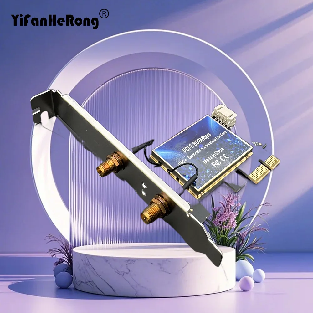 Wireless WIFI PCI Express Network Card PCIe Adapter 600Mbps BT4.0 WiFi Adapter 2.4Ghz/5Ghz PCI Express LAN Card Adapter