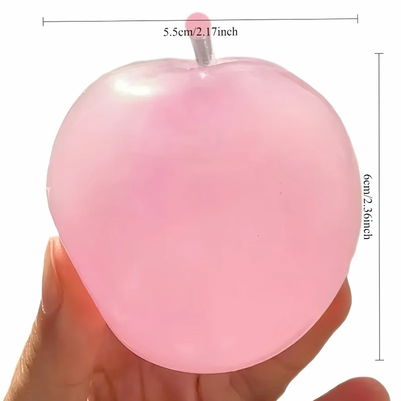 Squishy Apple Stress Ball Clear Maltose Fidget Toy Non-Bounce Ball ADHD Sensory Toy Anti-Stress Toy for Friends Hand Exercise