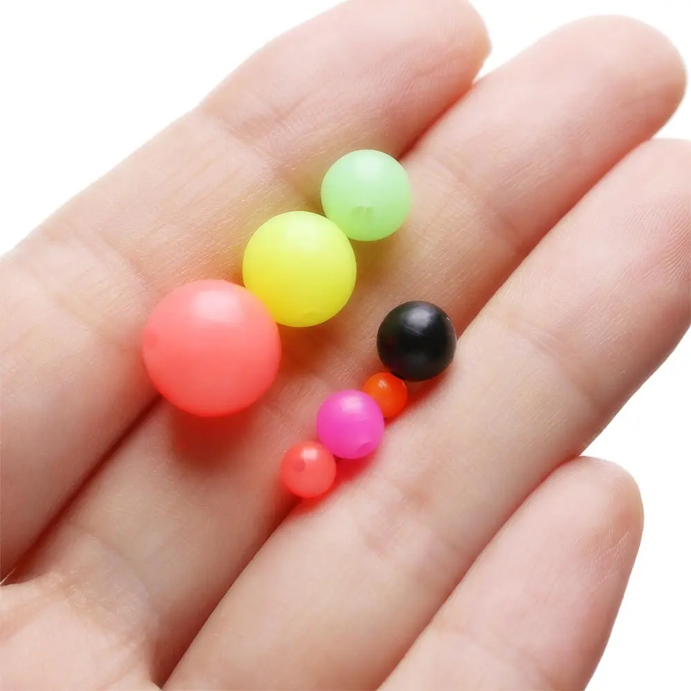 100pcs Round Mixed Color PE Plastic Stopper Beads for Carp Fishing Rig Fishing Beads Fishing Lures Tackle Accessories