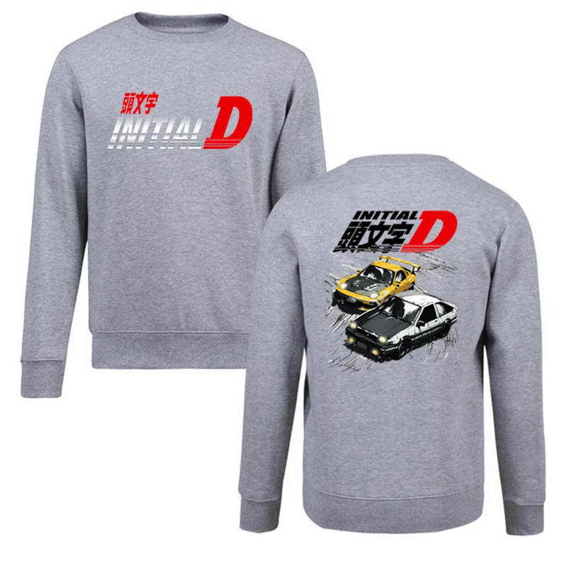 Jdm Anime Initial D Drift Japanese Car Hoodie Retro Manga Sweate Cotton Harajuku Men/Women Tops Unisex Sweatshirt Streetwear