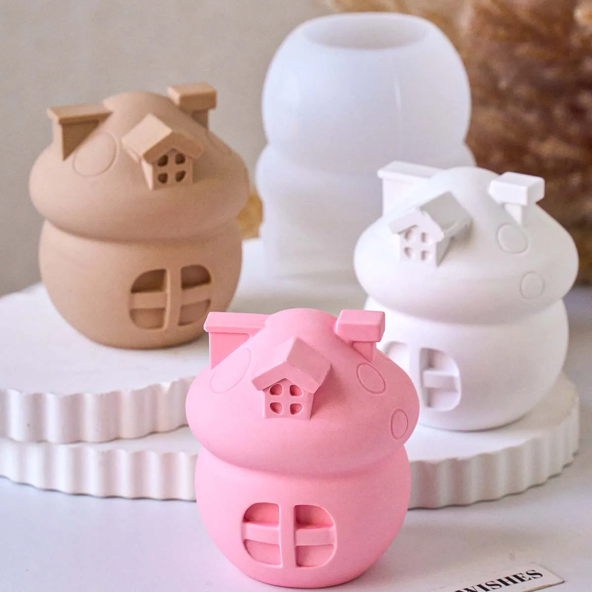 Simulation Pilz Haus Silikon Kerze Form DIY Handgemachte Aromath Seife Gips Harz Handwerk Casting Formen Wohnkultur Kunst Geschenke