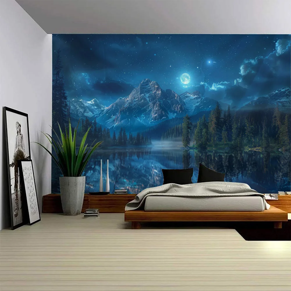 Dreamy Planet Starry Sky Wall Hanging Tapestry - Living Room Background Studio Fabric Mural Home Decorative Dream Landscape Post