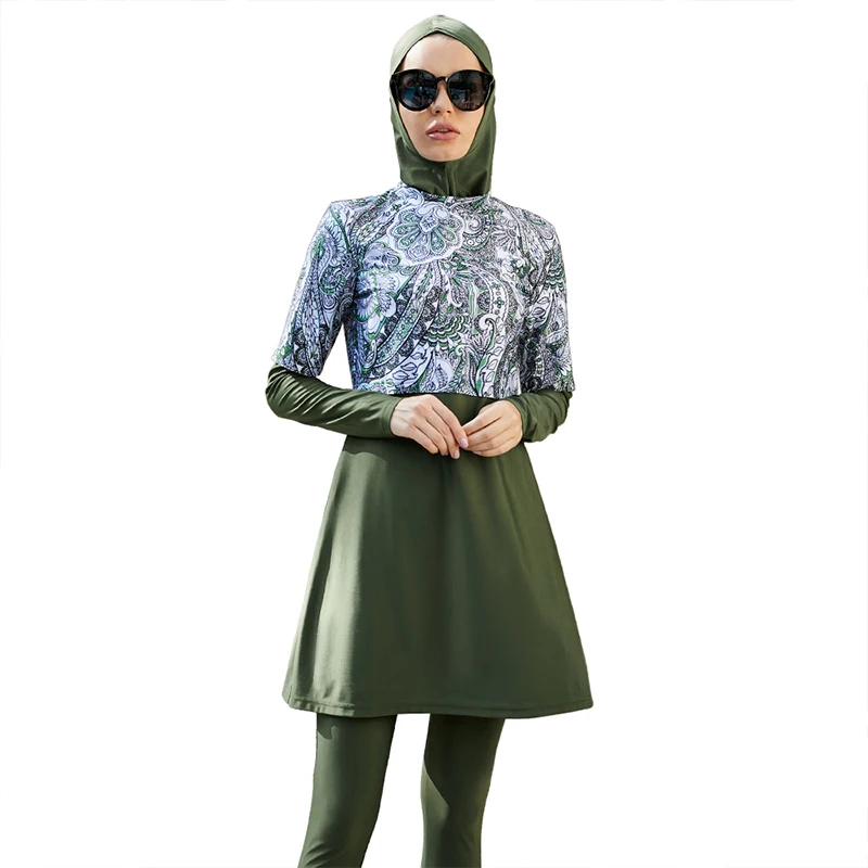 2023 Muslim Swimwear Suit Women Modest Hijab Sport Swimsuit Islamic Burkini ArabicTurkey Pakistani Beach Bourkini Pool Borkini