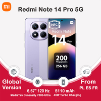 Global Version Redmi Note 14 Pro 5G NFC Smartphone Size 7300 + 200MP Camera 1.5K 120Hz AMOLED Display Screen