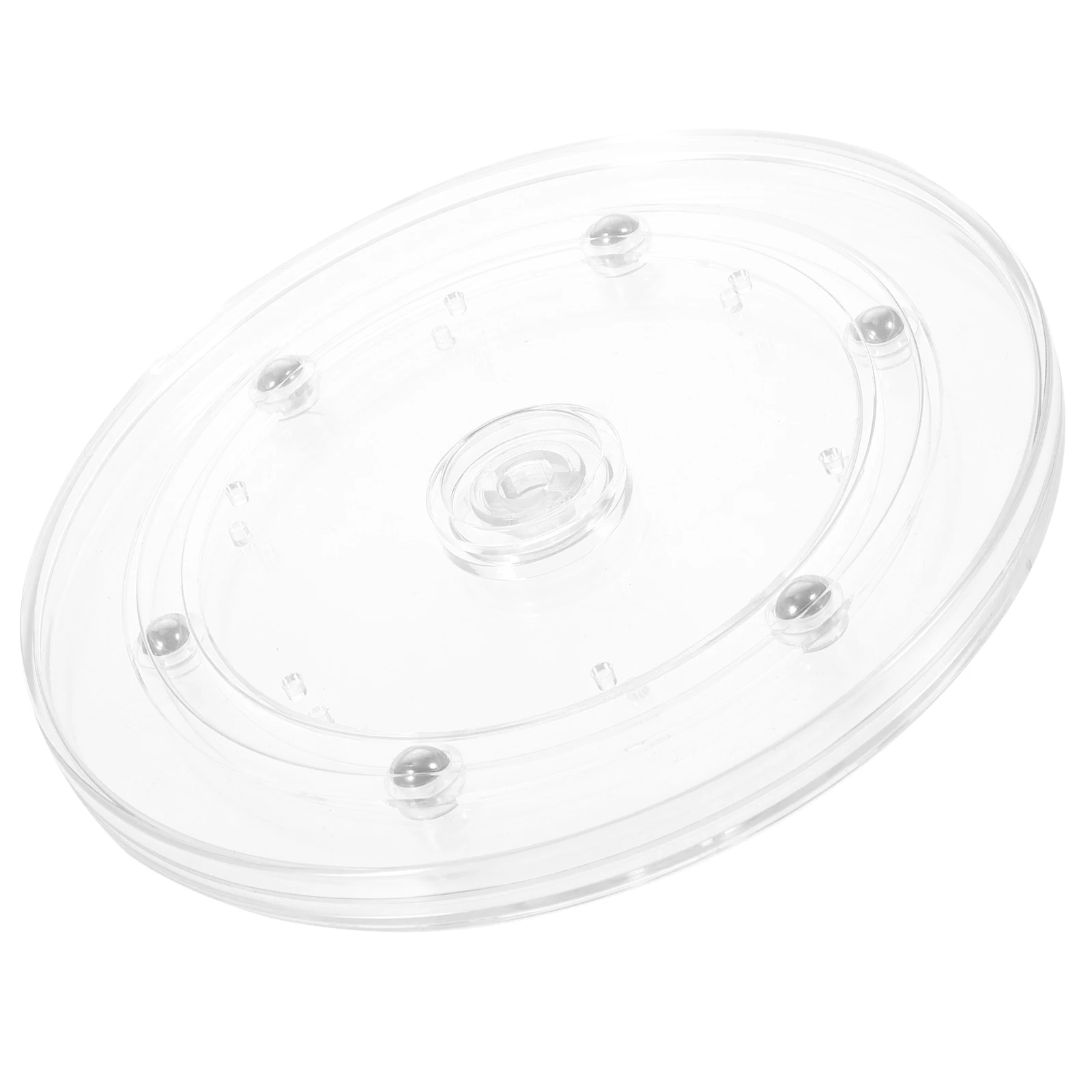 

6 Inches Rotating Plastic Turntable Display Stand Home Office Party Transparent 360 Degree Rotation Decrease Friction Furniture