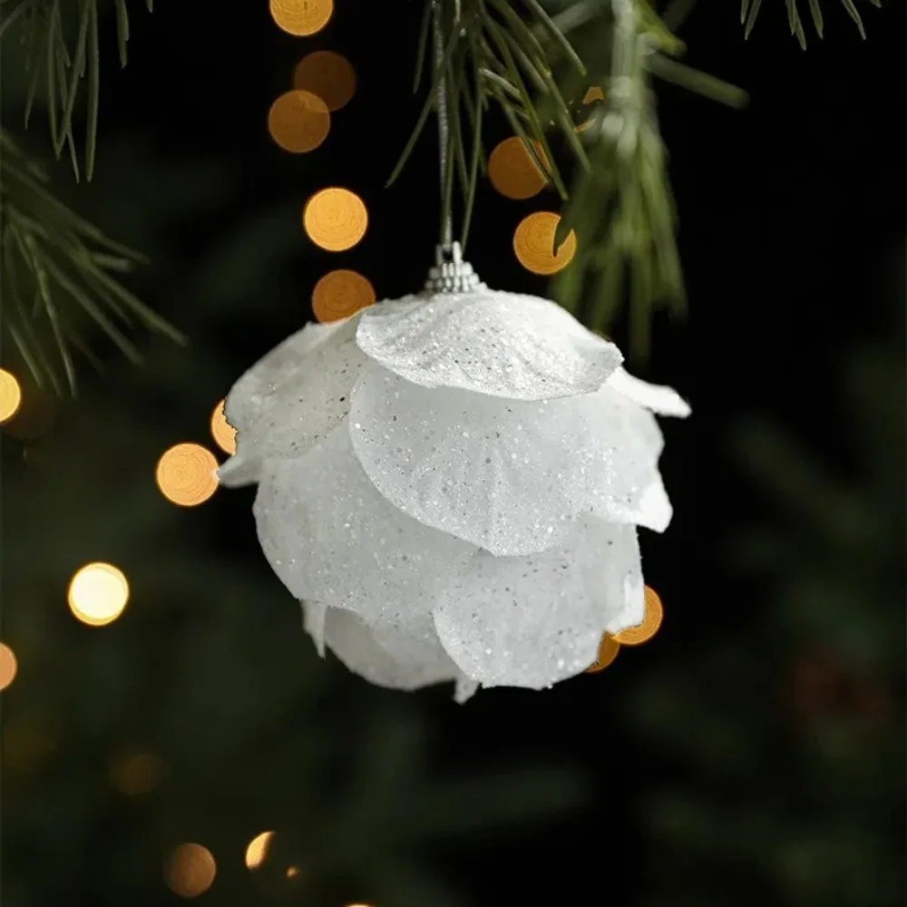 White Petal Foam Christmas Ball Home Ornament Xmas Tree Decoration Christmas Tree Pendant Merry Christmas Party Foam Snow Balls