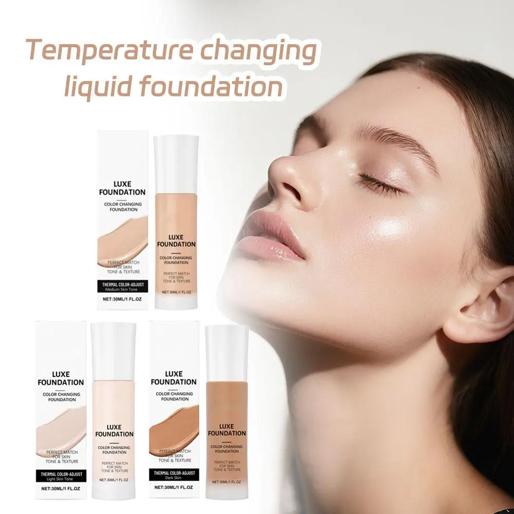 Base de Maquillaje de Lujo que Cambia de Color, Ligera, Controla la Grasa, Adaptación Inteligente del Tono, Cobertura Total, Base de Maquillaje para una Piel Impecable
