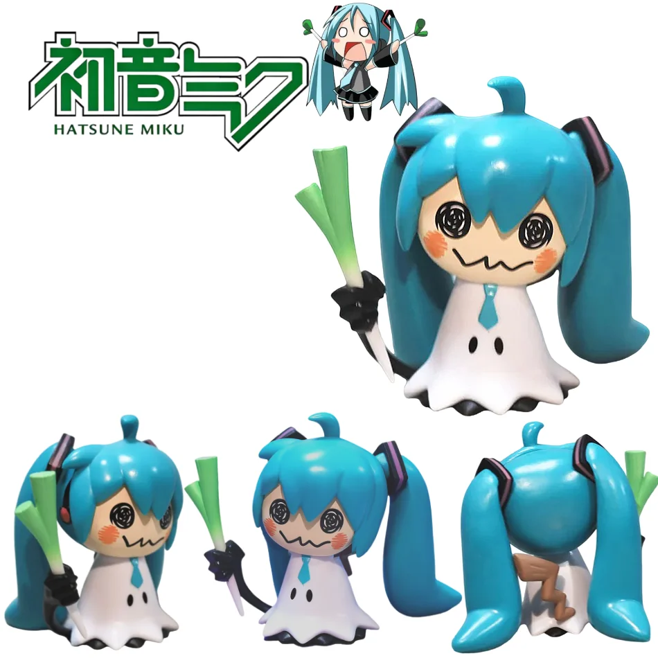 En Stock Figura de Anime Hatsune Miku Q Pikachu Modelo Green Onion, Figuras de Acción de PVC, Colección de Modelos, Juguetes Clásicos para Niños