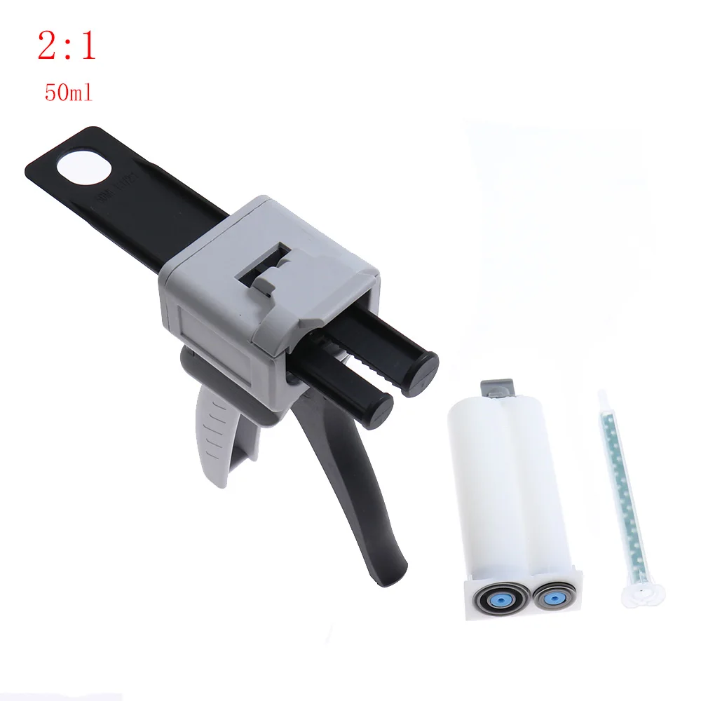 50ml Two Component AB Epoxy Sealant Glue Gun Set 1:1 2:1 Applicator Glue Adhensive Squeeze Mixed Manual Caulking Gun Dispenser