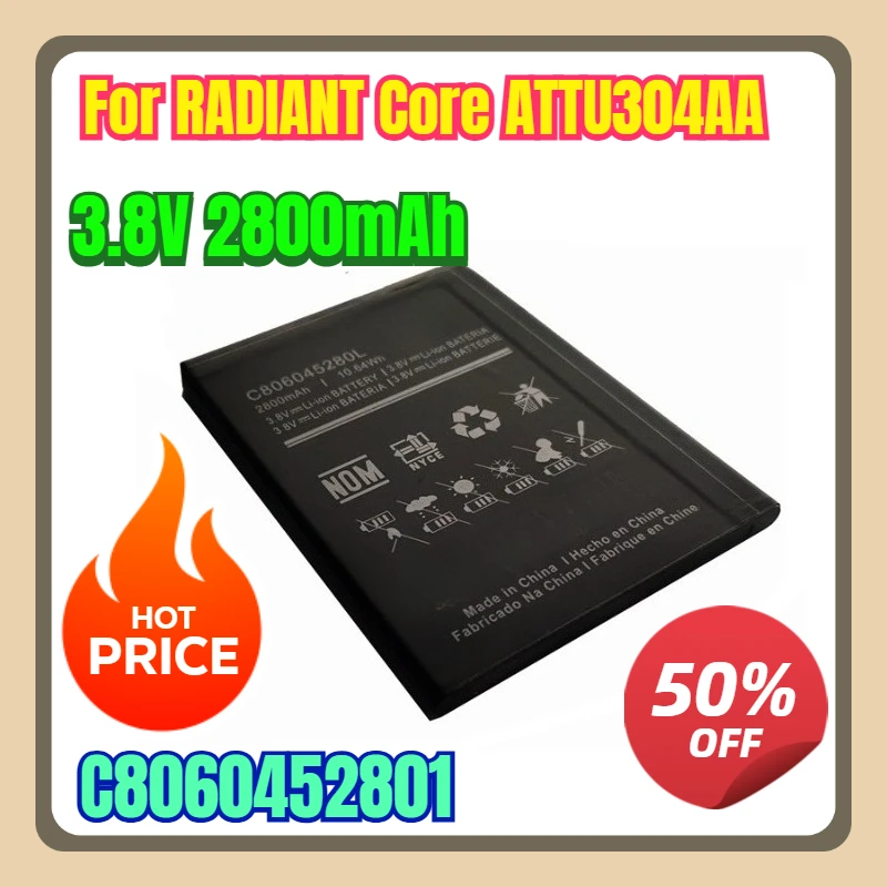 

3.8V 2800mAh Mobile Phone Batteries for RADIANT Core ATTU304AA