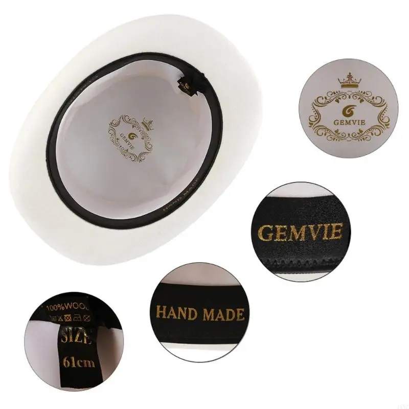 1 Stück Vintage-Fedora-Hut im viktorianischen Alter, kurze Krempe, Western-Zauberer-Hut, vielseitiger Trilby-Zylinder für Abendessen, Outdoor, Freizeitkleidung – Detail 2