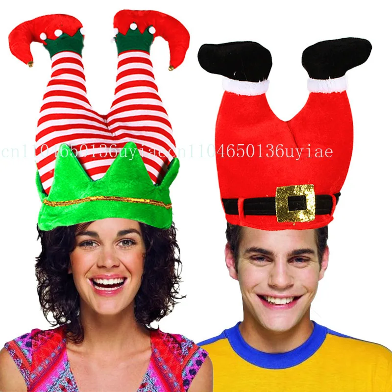 2026 nuovo cappello di Natale unico cappello da elfo di Babbo Natale cappello da elfo di Natale colorato berretto da elfo rosso per la festa di Natale