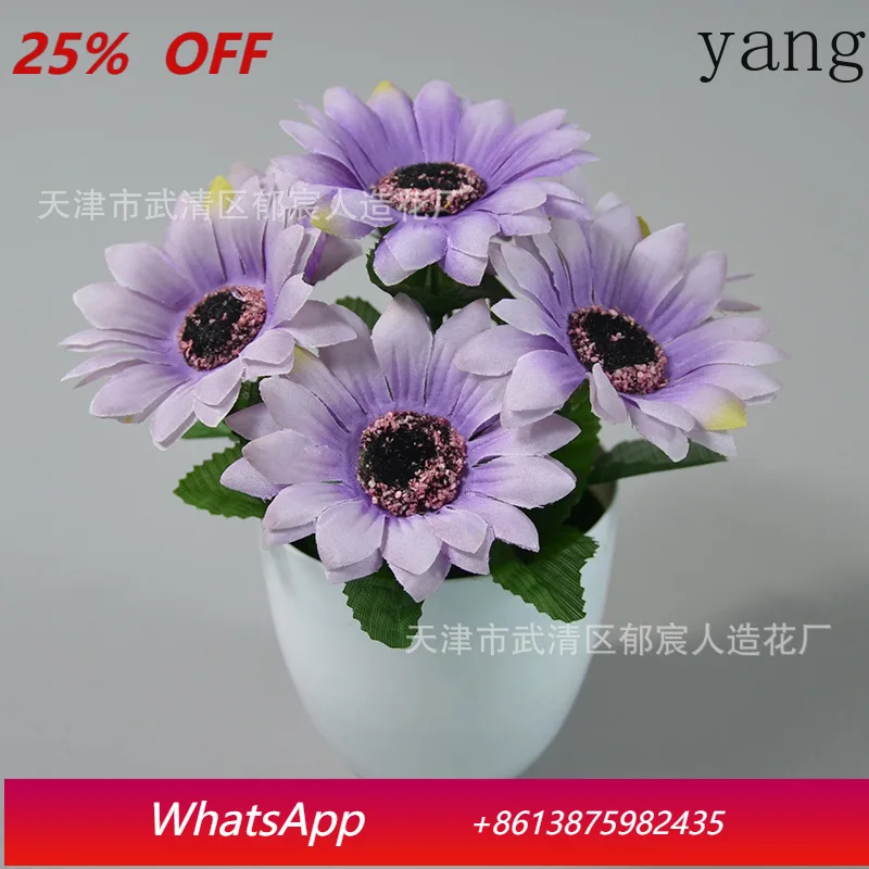 

Искусственный симулированный подсолнух в горшке, миниатюрное растение для декора гостиной