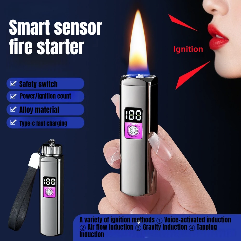 

Intelligent Induction Ignition Gas-electric Hybrid Lighter Digital Power Display High-end Technological Cigarette Lighter Gifts