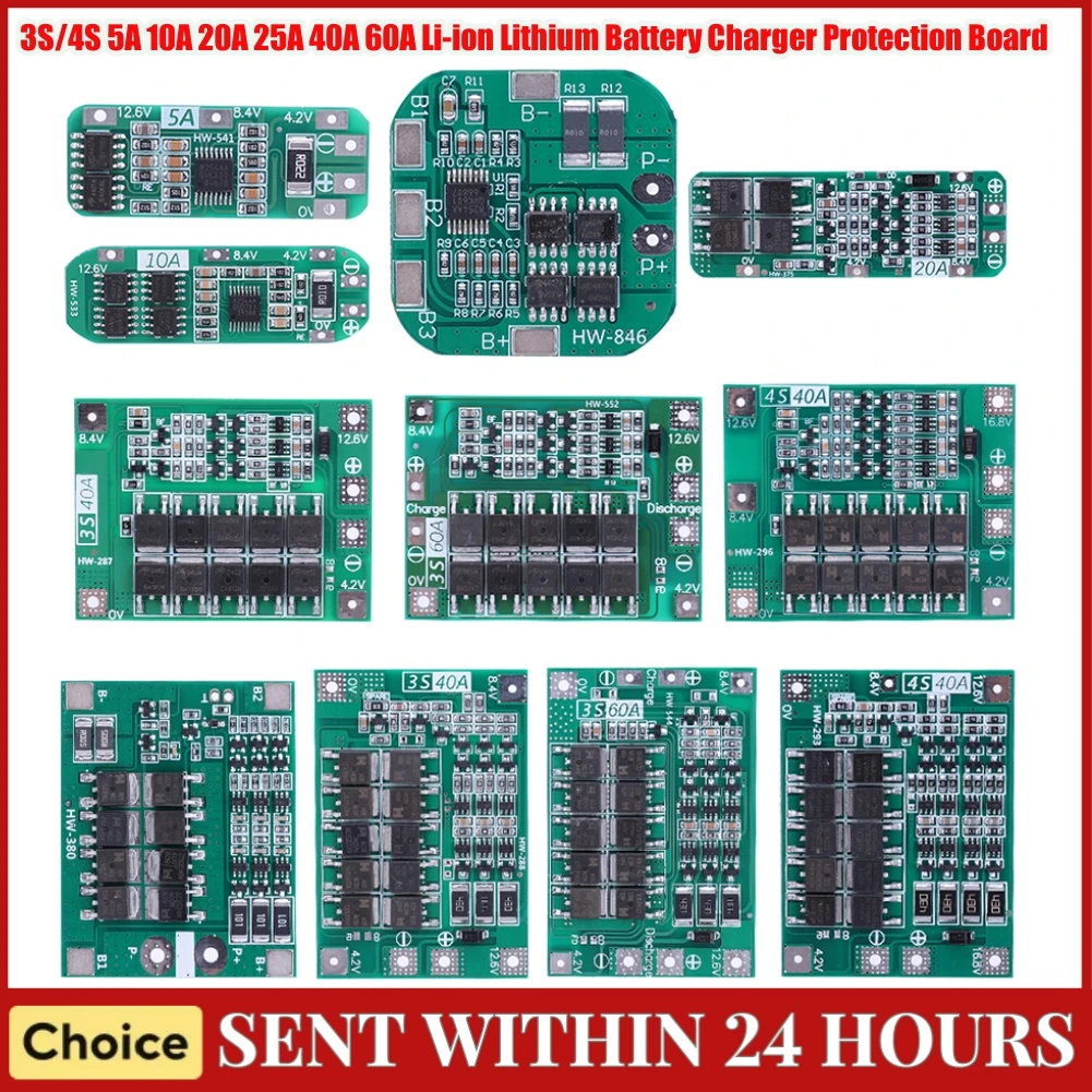 3S/4S 5A 10A 20A 25A 40A 60A ليثيوم أيون شاحن بطارية لوح حماية 18650 BMS لتعزيز/التوازن محرك الحفر