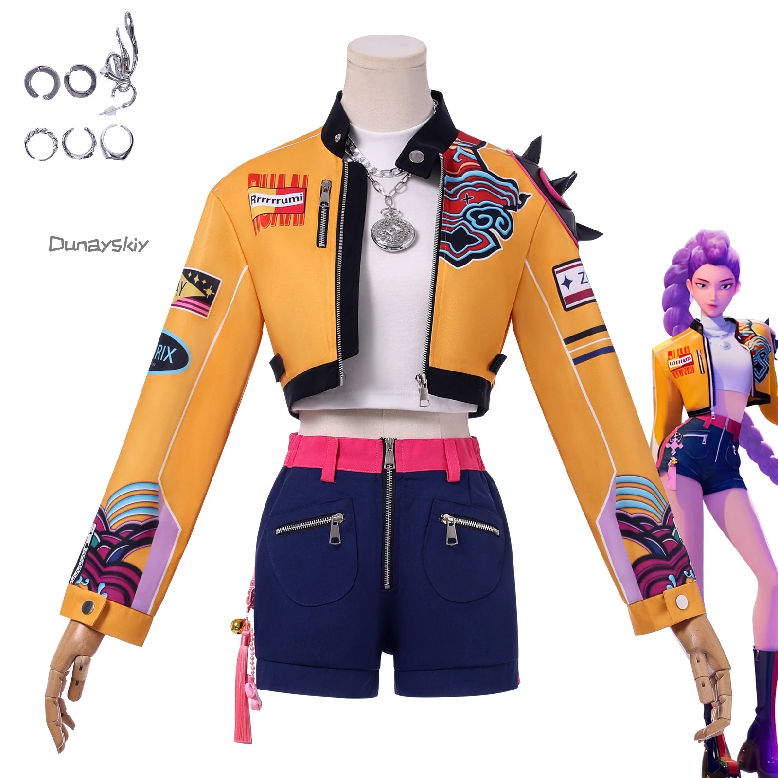 K-Pop Mira Rumi Zoey Demon Hunters Stage Cosplay Vestiti Costumi Halloween Girl Group Idol Gioco di ruolo 2025 Film Outfit Donna Sexy