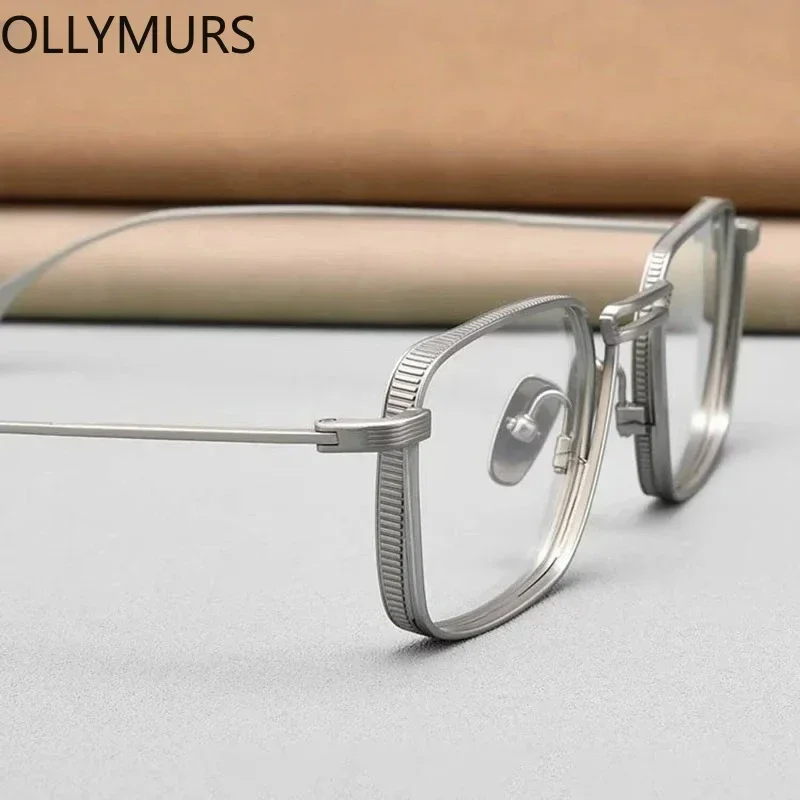 

Ollymurs Pure Titanium Full Rim Frame Square Eyewear Frame Optical Eyeglasses Retro Men Myopia Optical Prescription Glasses