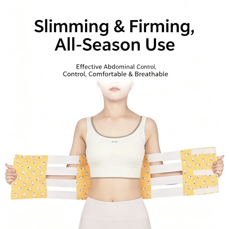 Women Postpartum Belly Band Abdominal Support Wrap, Soft Cotton Fleece Waist Belt, Breathable Tummy Control Binder
